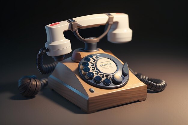 Traditional hand cranked telephone landline history classic retro style old telephone wallpaper