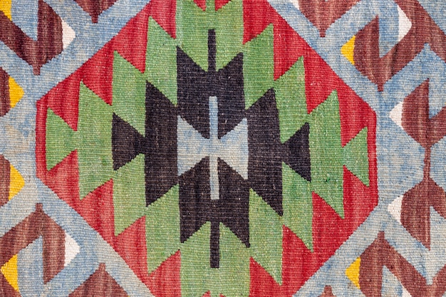 Traditional handmade carpet close up