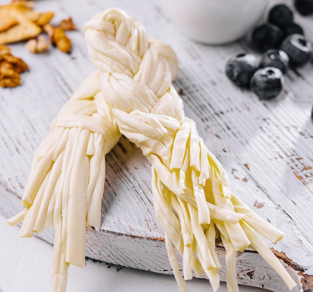 Photo traditional handmade slovakian korbacik string cheese