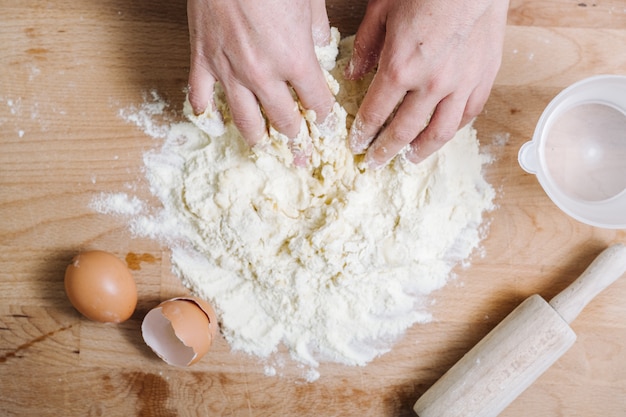 Traditional home made pasta making of