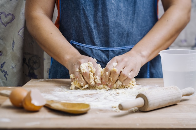 Traditional home made pasta making of