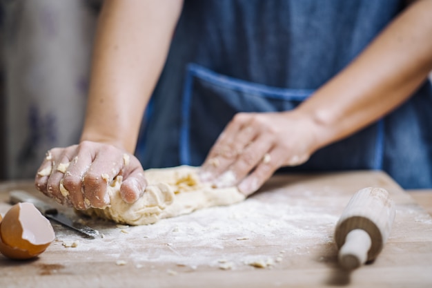 Traditional home made pasta making of