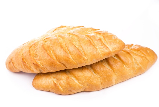 Traditional homemade bread isolated on a white background