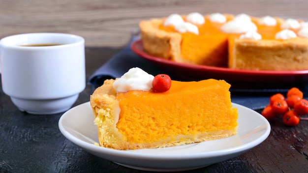 Traditional homemade pumpkin pie