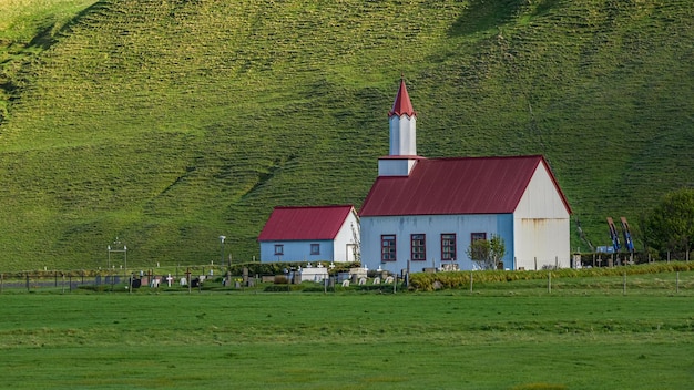 Traditional house with sky background