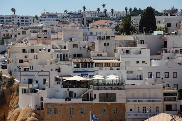 Traditional houses anfd portugese architecture of Albufeira Old town Algarve Portugal