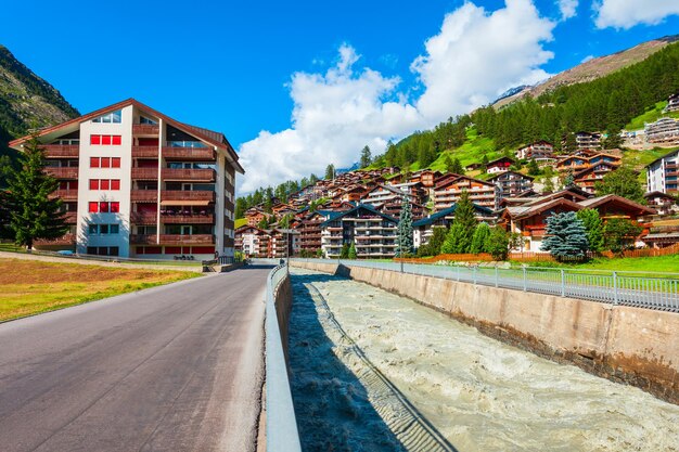 Traditional houses in Zermatt Switzerland