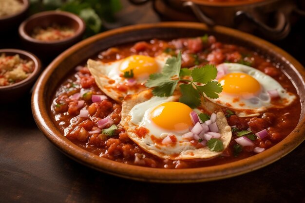 Traditional Huevos Rancheros with Fried Eggs and Salsa