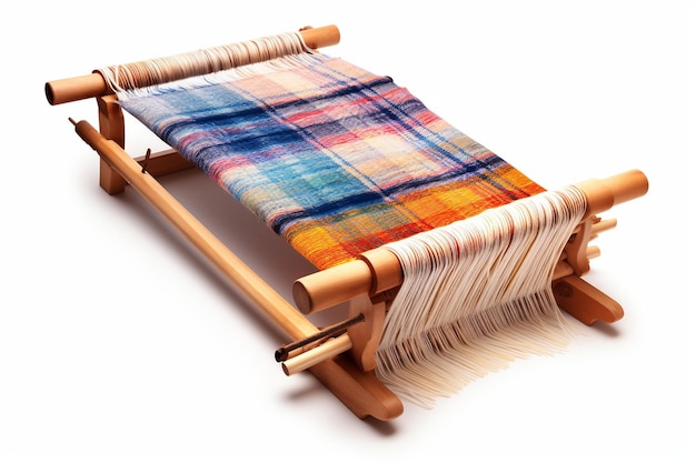 Traditional Ikat Weaving on White