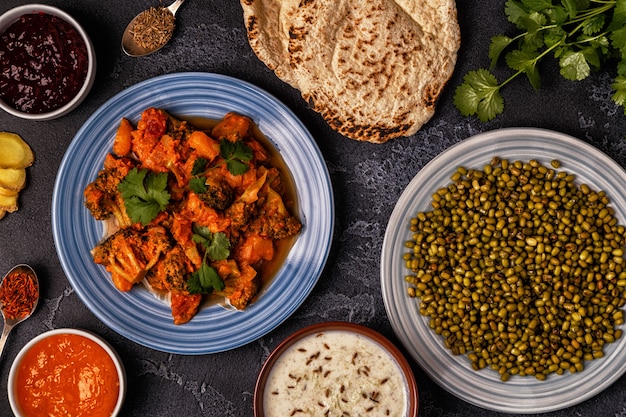 Traditional Indian curry with chicken