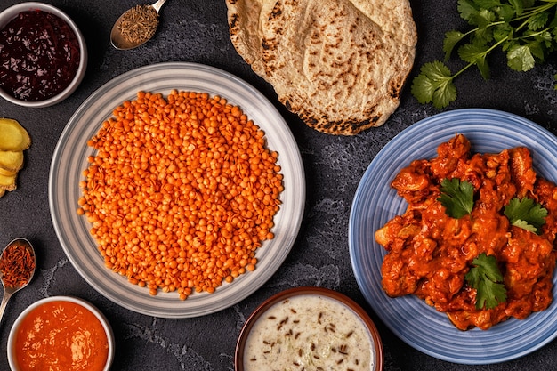 Traditional Indian curry with lentils