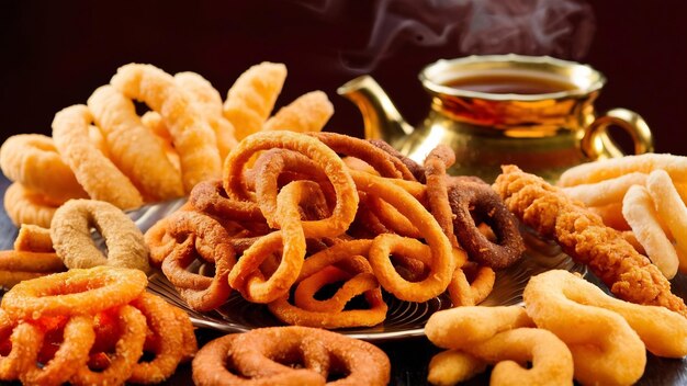 Traditional indian diwali snacks chakali or murukku indian traditional tea time snack chakli