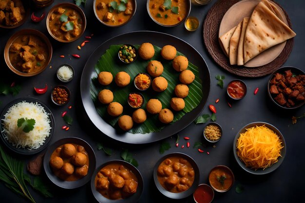 Photo traditional indian food dish to celebrate diwali