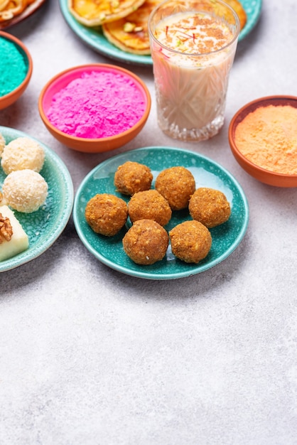 Traditional indian food laddu for holi