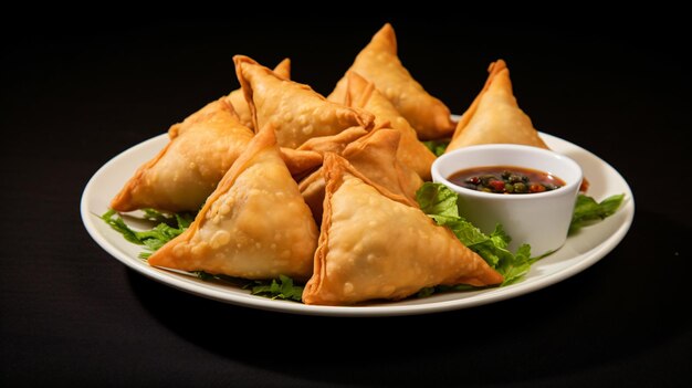 Premium AI Image | Traditional Indian Food Samosa on White Background
