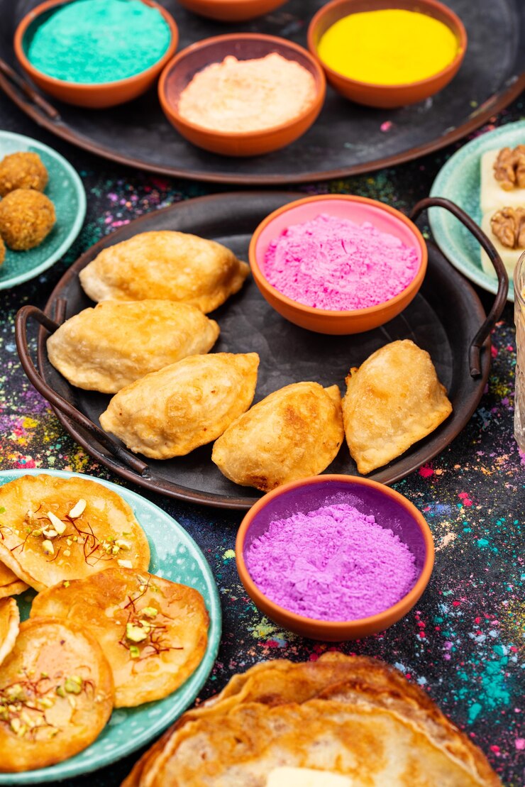 Photo traditional indian holi festival food