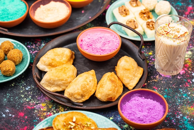 Traditional indian holi festival food