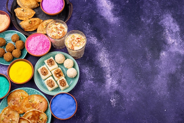 Traditional indian holi festival food