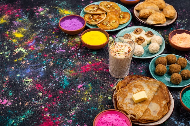 Traditional indian holi festival food