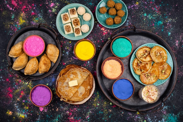 Traditional indian holi festival food