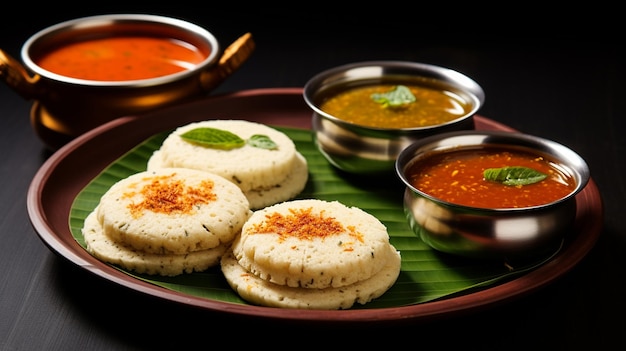 Photo traditional indian vegetarian food masala curry with rice and spices in an old plate on black background