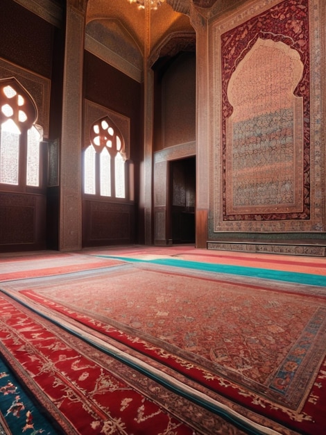 Традиционные исламские ковры в мечети