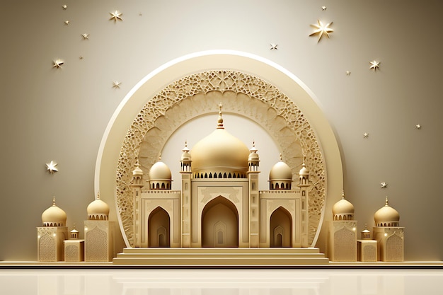 Traditional islamic eid al adha festival greeting card