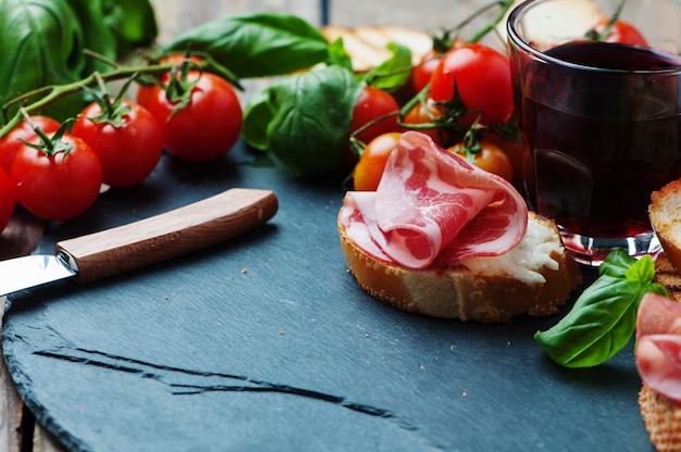 Traditional italian antipasto