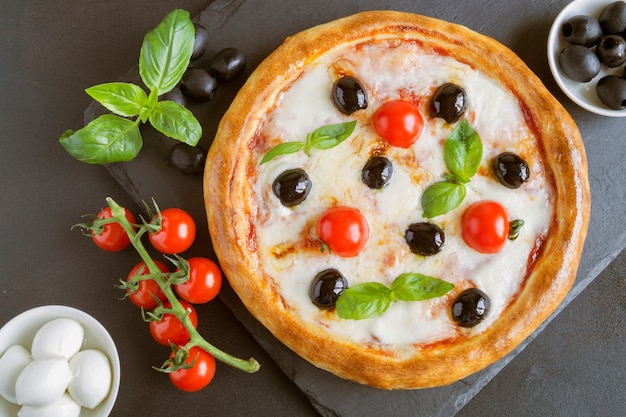 Traditional Italian dish, delicious pizza