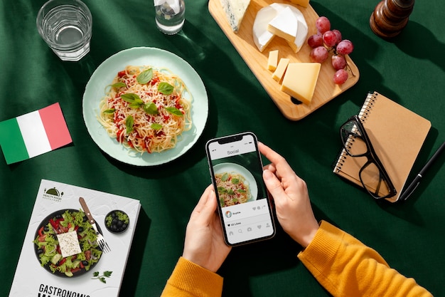 Foto cibo tradizionale italiano nella giornata mondiale del turismo