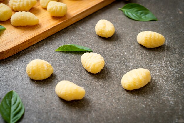 Traditional Italian gnocchi pasta uncooked - Italian food style