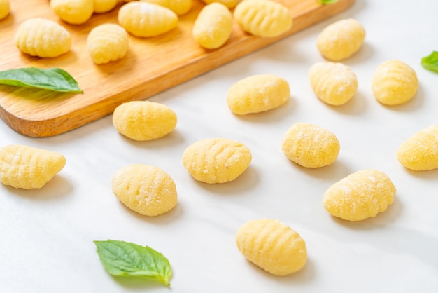Traditional Italian gnocchi pasta uncooked