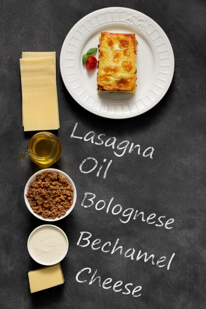 Traditional Italian lasagna made with minced beef