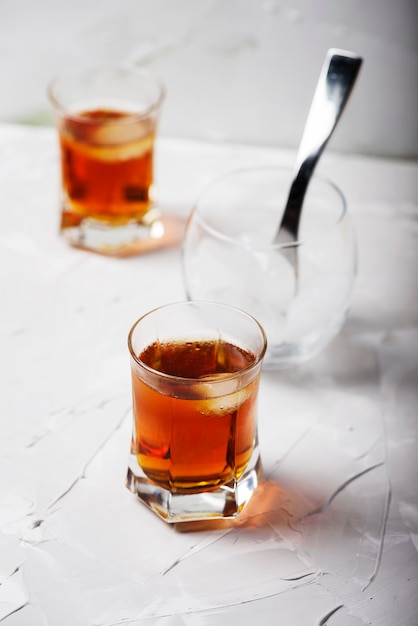 Traditional italian liqueur amaretto