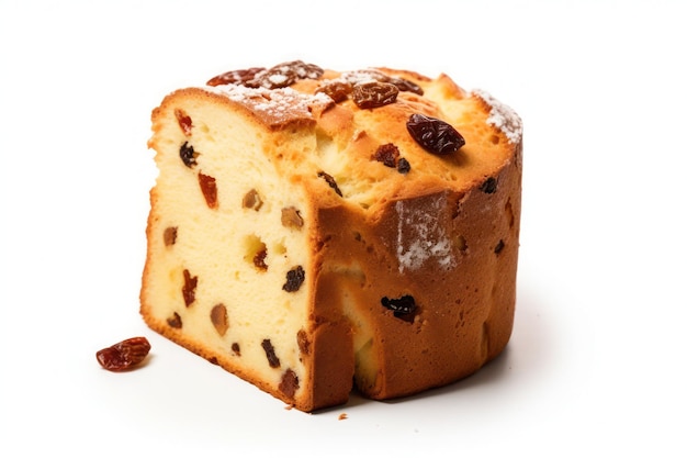 흰색 배경에 고립 된 전통적인 이탈리아어 panettone