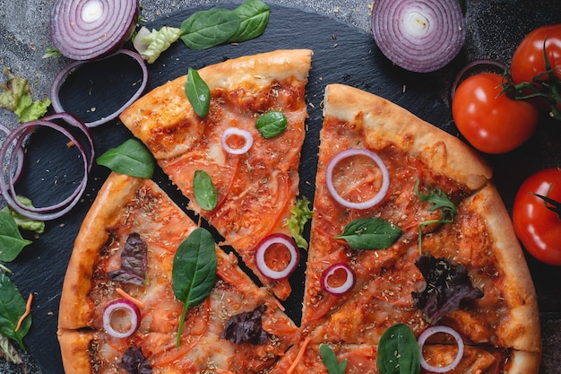 Traditional Italian pepperoni pizza