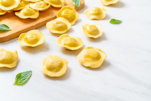 Traditional Italian ravioli pasta. Italian food style