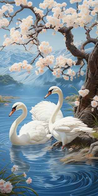 Traditional Japanese Flamingo Artistry