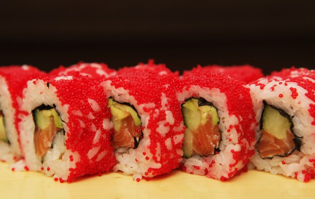 Traditional japanese food roll sushi