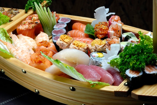 Traditional Japanese food sushi sashimi