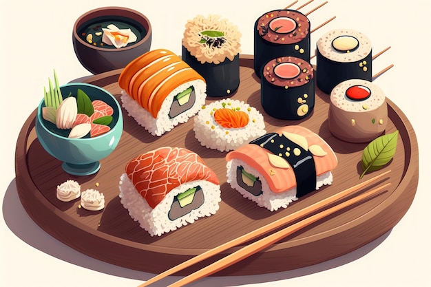 Traditional Japanese Food Sushi