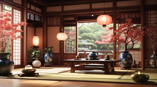 Premium AI Image | Traditional Japanese Room