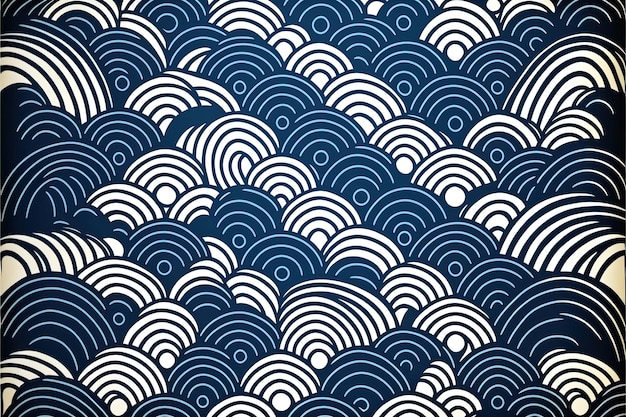 Traditional japanese style simple line waves background