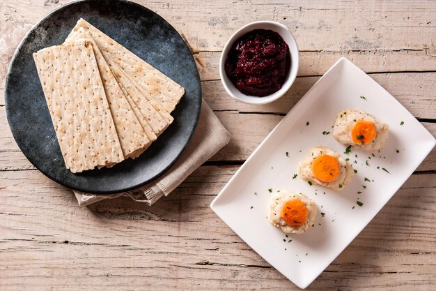 Photo traditional jewish gefilte fish