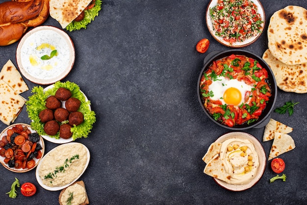 Traditional jewish israeli and middle eastern food