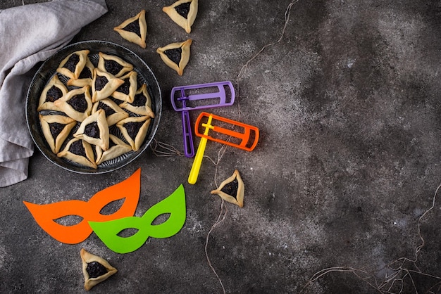 Traditional Jewish Purim cookies Hamantaschen