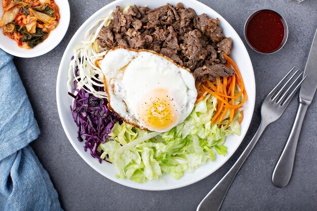 Photo traditional korean bibimbap