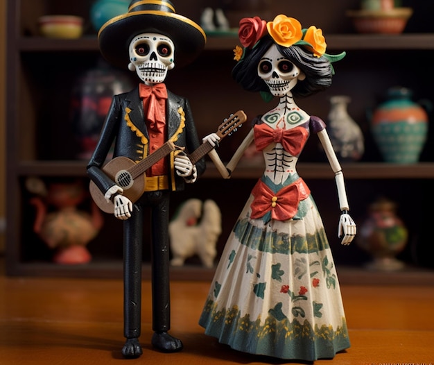 Traditional La Catrina figures