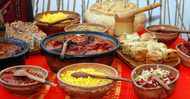 Traditional macedonian and balkans foodpicture of a