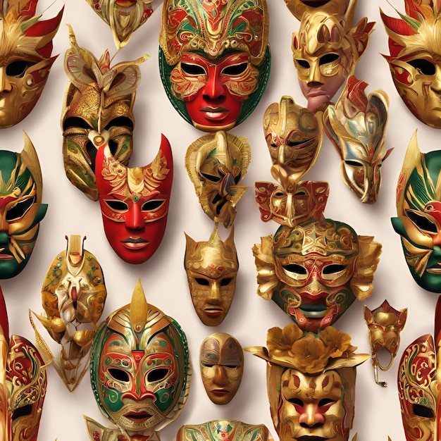 Traditional masks worn during ceremonial dances